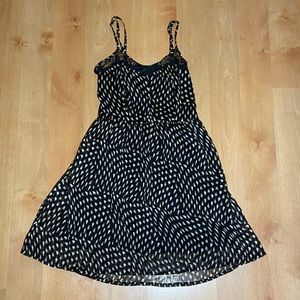 Spot Print Black Lace Mini-Dress